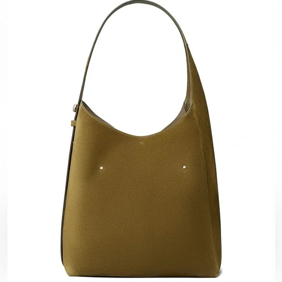 Tory Burch Olive Green Suede Romy Suede Hobo Bag - Picture 7 of 15